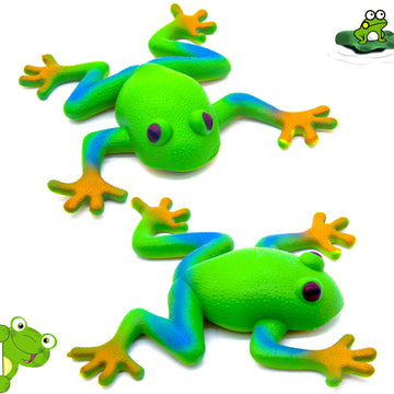 KIBBEH 2 Piece Frog Filling Set, Realistic Frog Simulation Frog Animal Model Soft Elastic Party TPR Tree Frog Sensory