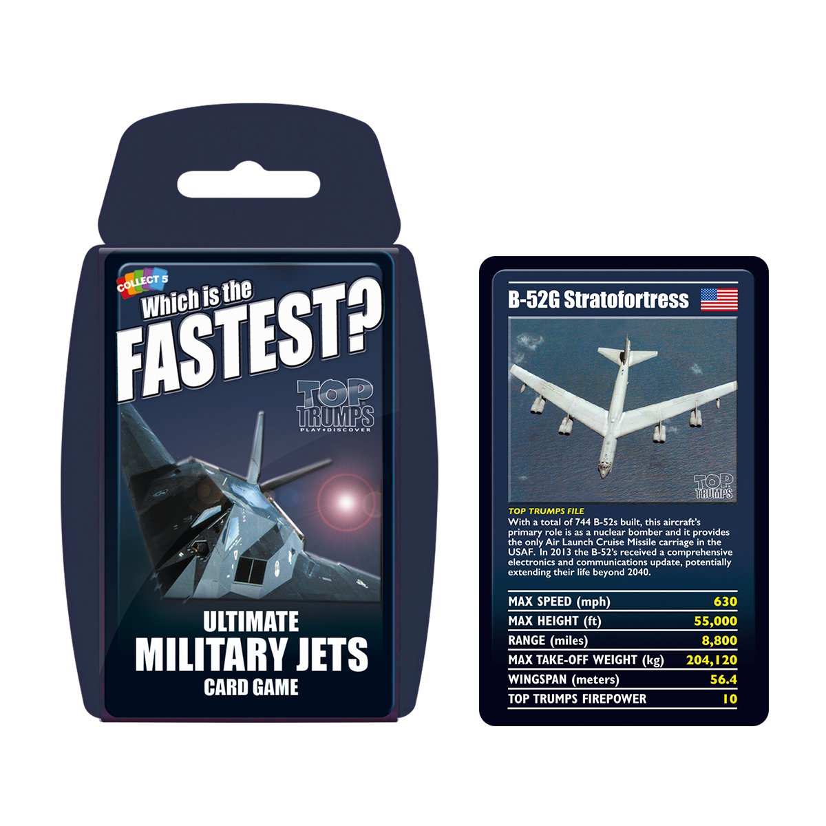 Top Trumps Card Game Ultimate Military Jets - Family Games for Kids and Adults - Learning Games - Kids Card Games for 2 Players and More - Kid War