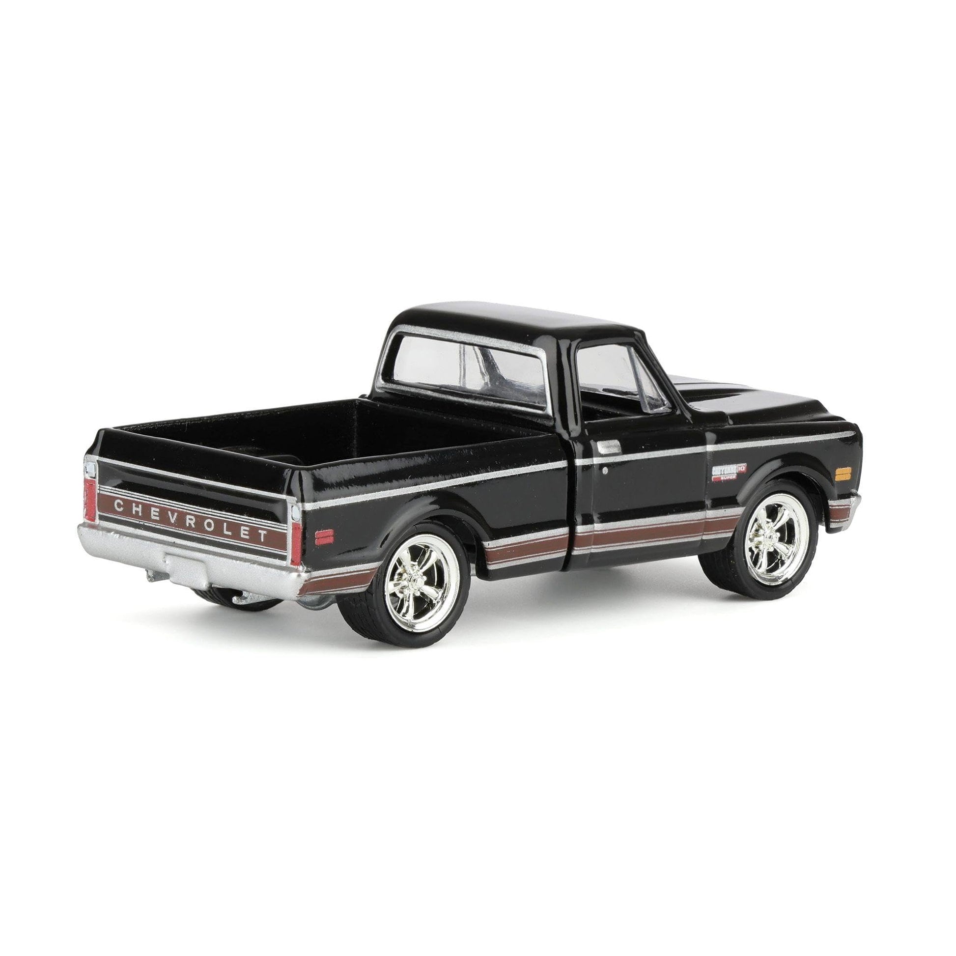 Greenlight 1/64 1972 Chevy Cheyenne C10 Short Bed, Black, Hobby Exclusive 30546