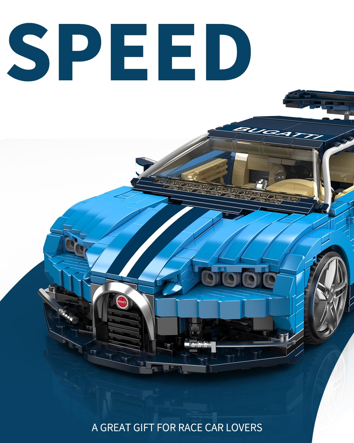 Mould King 10111 Sports Car Building Kits, Scale Model Race Car for Adults, Classic Super Cars Display Model, Collectible Set for Adults to Build