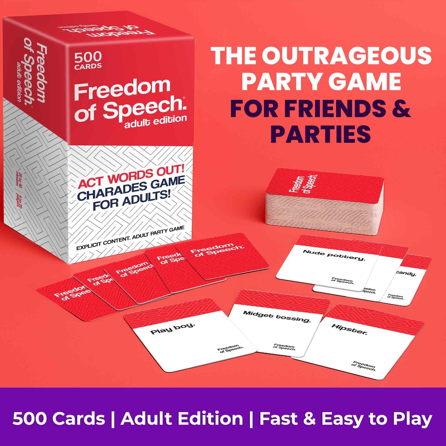 QUOKKA Freedom of Speech Card Board Game - Fast-Paced Guess the Word Challenge - Fun Party Game for Friends and Family Game Night