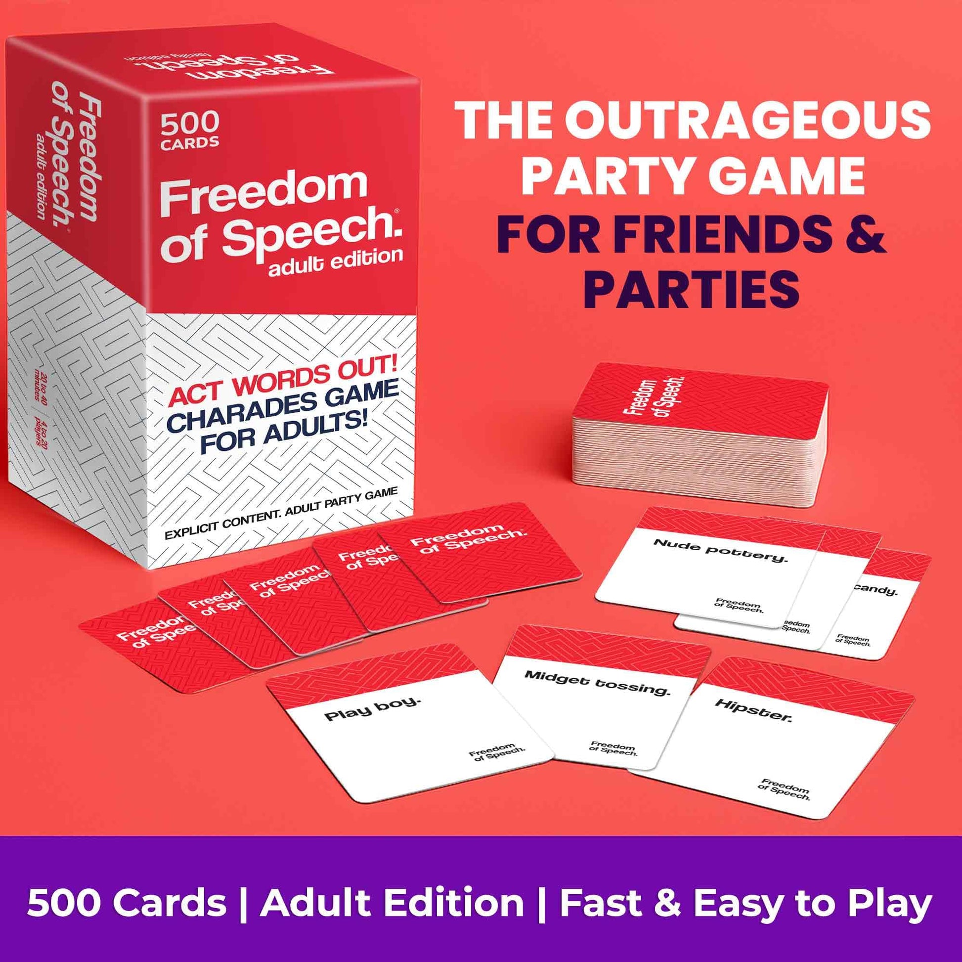 QUOKKA Freedom of Speech Card Board Game - Fast-Paced Guess the Word Challenge - Fun Party Game for Friends and Family Game Night