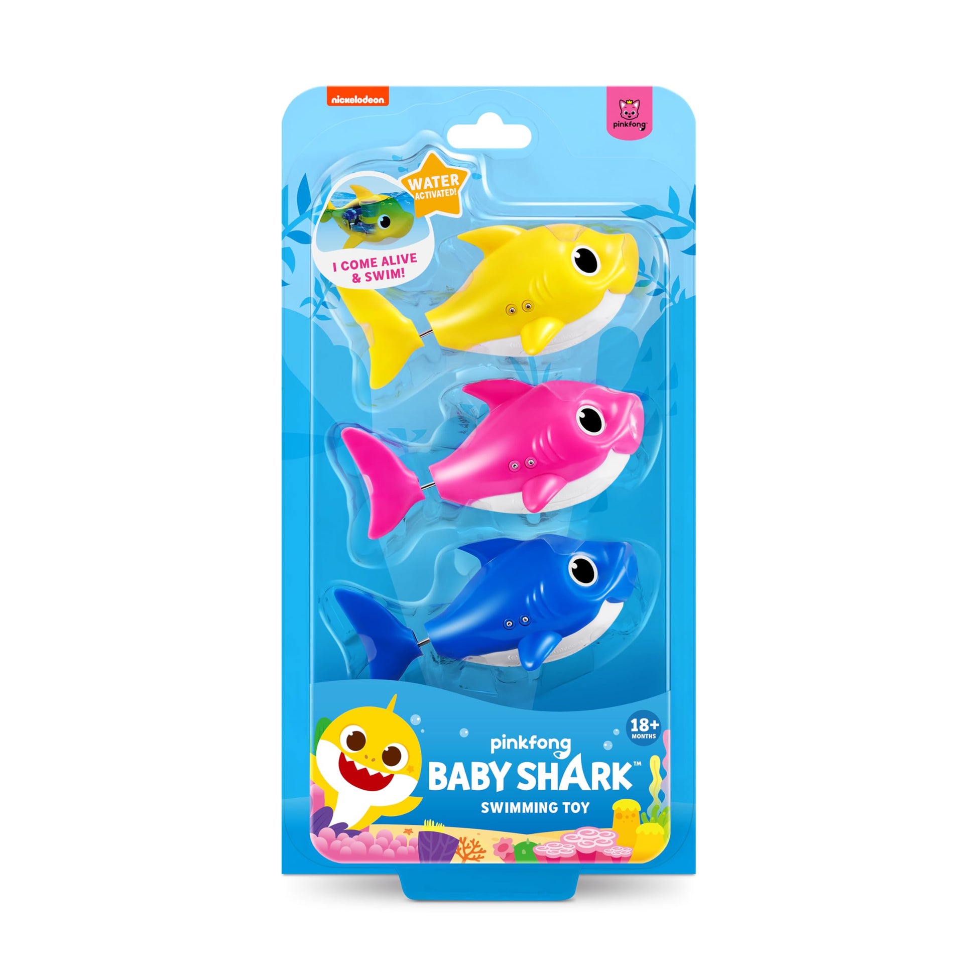 Robo Alive Junior Baby Shark New Silicon Fins Version Swimming Mini Baby Shark (3 Pack) by ZURU