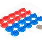 Plastic Card Stand (Red & Blue) to Hold up Playing Cards or Cardboard Marker Cut-outs: Set of 20 Red & Blue Color Round Board Game Playing Pieces