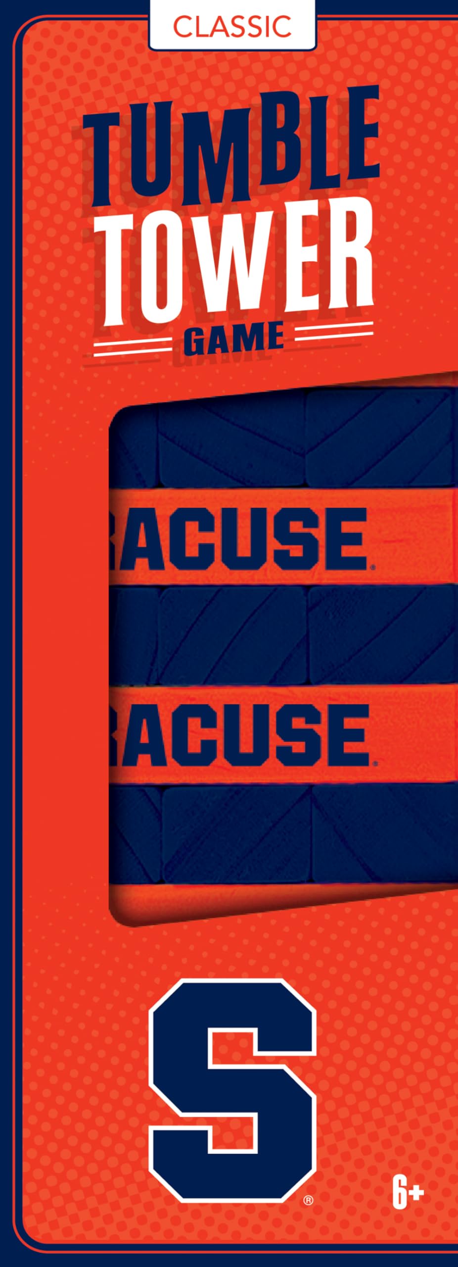 Masterpieces Syracuse Orange Tumble Tower - NCAA Wood Blocks, Syracuse Decor - Ages 6+