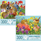 Bits and Pieces - Value Set of Two Large 300 Piece Jigsaw Puzzles for Adults - ‘Bunnies’ & ‘Mice’ Jigsaw Puzzles by Artist Jane Maday, Completed