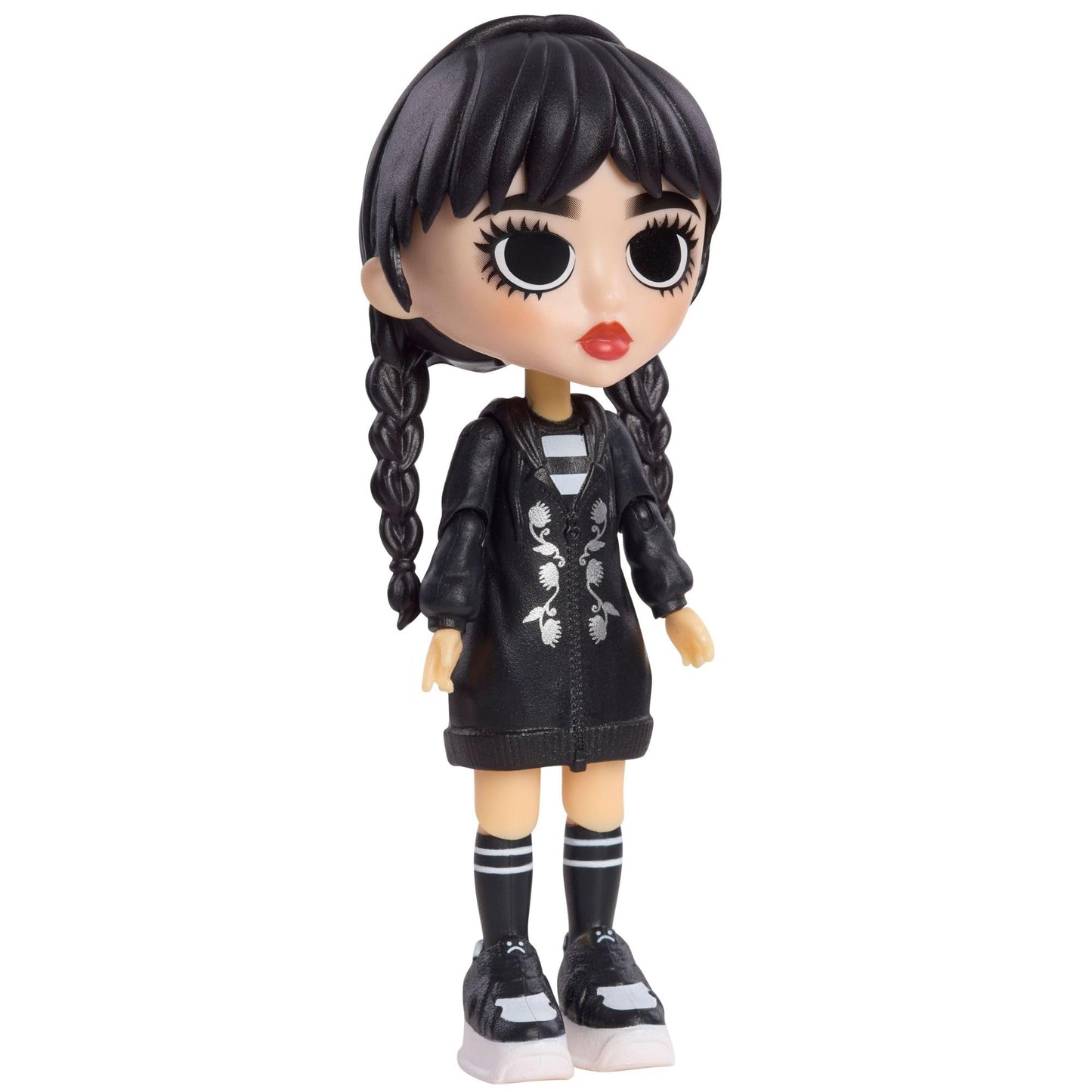 WEDNESDAY Deluxe 6-inch Articulated Figure, 11-Pieces, Interchangeable Face Plates and Fashion, Customizable Collectible Figurine, Kids Toys for Ages