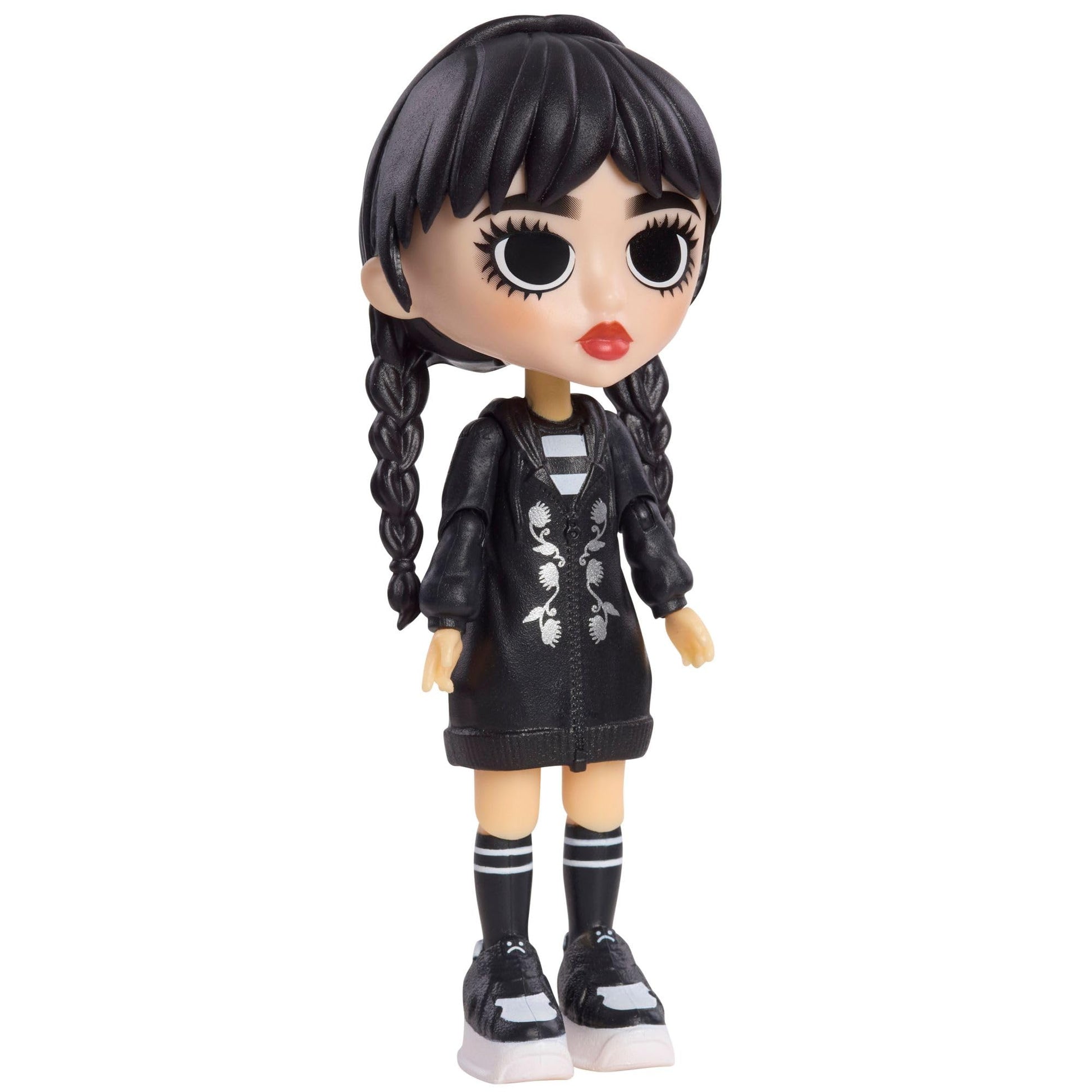 WEDNESDAY Deluxe 6-inch Articulated Figure, 11-Pieces, Interchangeable Face Plates and Fashion, Customizable Collectible Figurine, Kids Toys for Ages