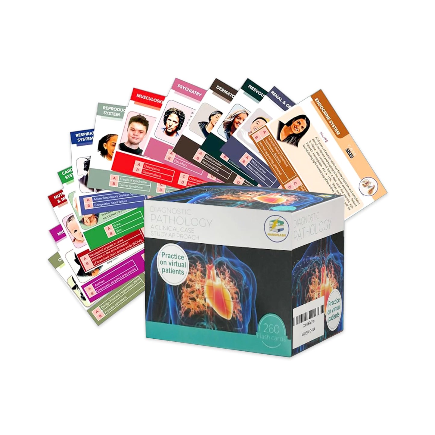 Pathology Flash Cards - 260 Advanced Pathophysiology Flash Card - Comprehensive Medical Flashcards - Studying Essentials for Nursing Student, Medical