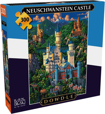 Buffalo Games - Dowdle - Neuschwanstein Castle - 300 Piece Jigsaw Puzzle for Adults -Challenging Puzzle Perfect for Game Nights - Finished Size is