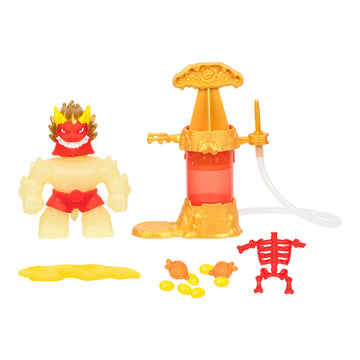 Heroes of Goo Jit Zu Hero Creator with 3 Unique Goo Fillings, Mix, Fill & Create Your Own Stretchy Glow-in-The-Dark Blazagon Action Figure, Play Again