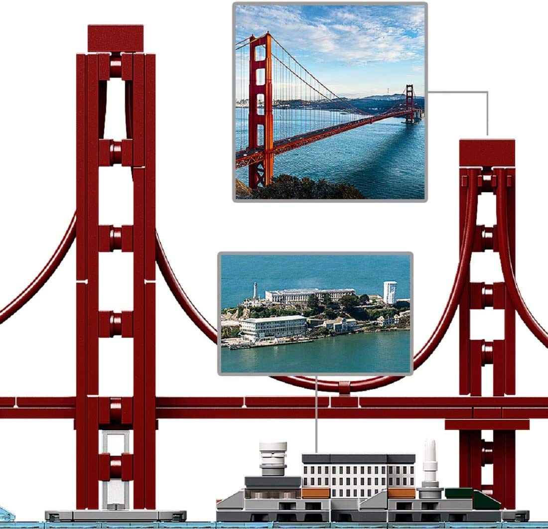 LEGO Architecture Skyline Collection 21043 San Francisco Building Kit Includes Alcatraz Model, Golden Gate Bridge and Other San Francisco
