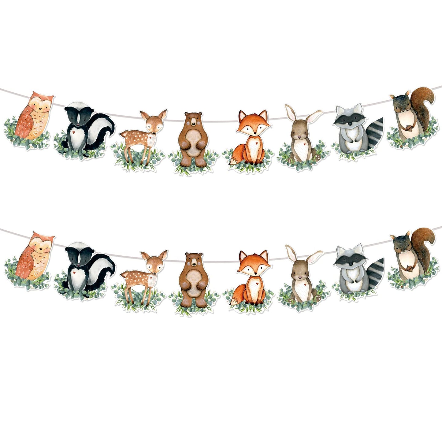 Woodland Baby Shower Decorations Banner: 2Pcs Woodland Animals Baby Shower Banner Woodlands Birthday Decorations Neutral Forest Animals Gender Reveal