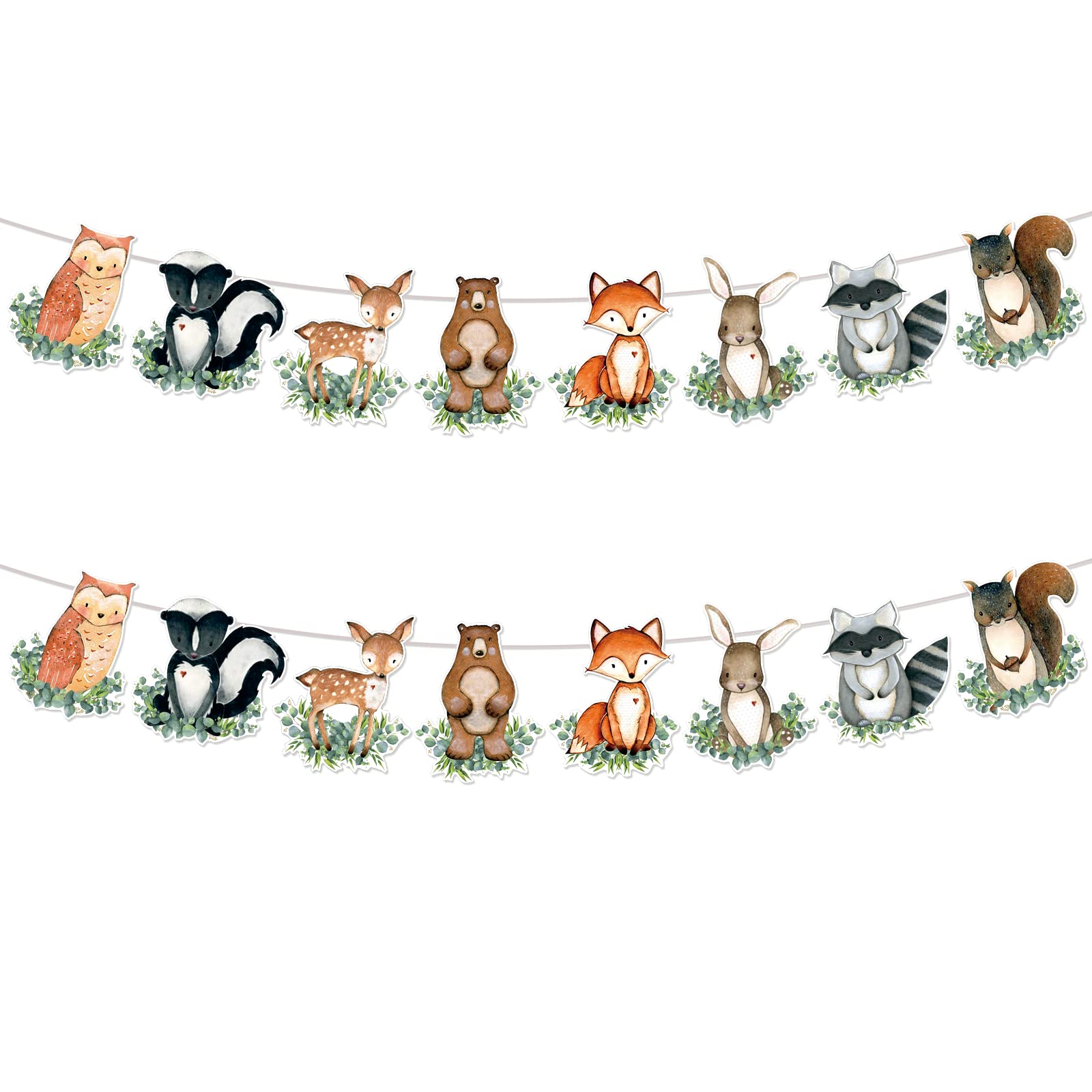 Woodland Baby Shower Decorations Banner: 2Pcs Woodland Animals Baby Shower Banner Woodlands Birthday Decorations Neutral Forest Animals Gender Reveal