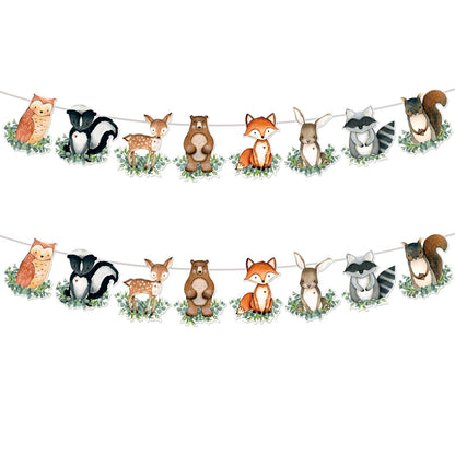 Woodland Baby Shower Decorations Banner: 2Pcs Woodland Animals Baby Shower Banner Woodlands Birthday Decorations Neutral Forest Animals Gender Reveal