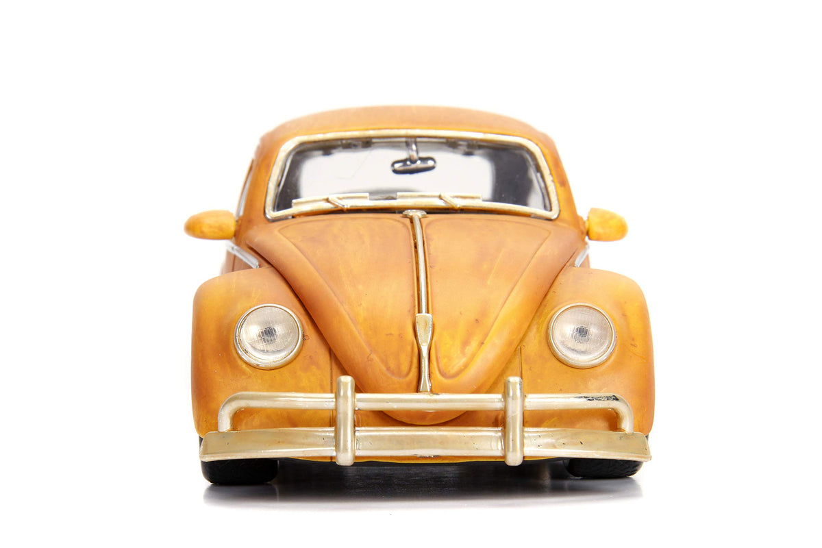 Jada Toys Transformers Bumblebee Volkswagen Beetle Die-cast Car, 1:24 Scale Vehicle & 2.75" Charlie Collectible Metal Figurine, Yellow
