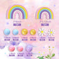 35 PCS Groovy Cake Toppers Boho Cake Topper Hippie Birthday Decorations with Flower Rainbow Balls for Boho Groovy Theme Birthday Supplies