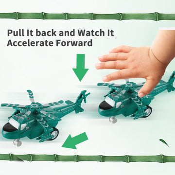 UXRPTU Pull-Back Airplane Toy Boys Plane Playset for Toddlers 3-5 Variety Pack of Helicopters Stealth Bombers Fighter Jets Aircraft Planes for Kids