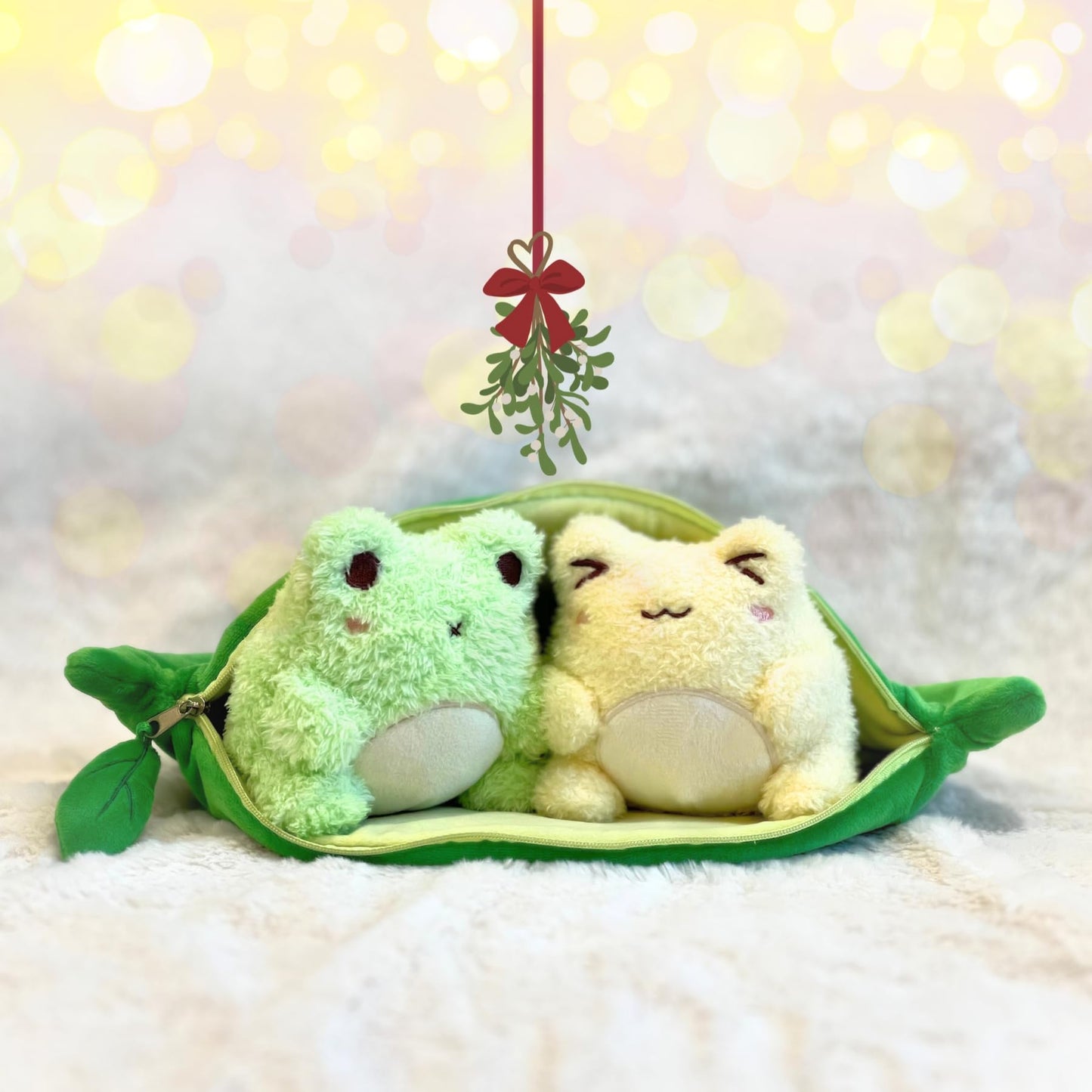 Cuddle Barn PlushGoals - Edawawa Kawaii Cute Soft Green Edamame Frog Plush Toy, 13 inches