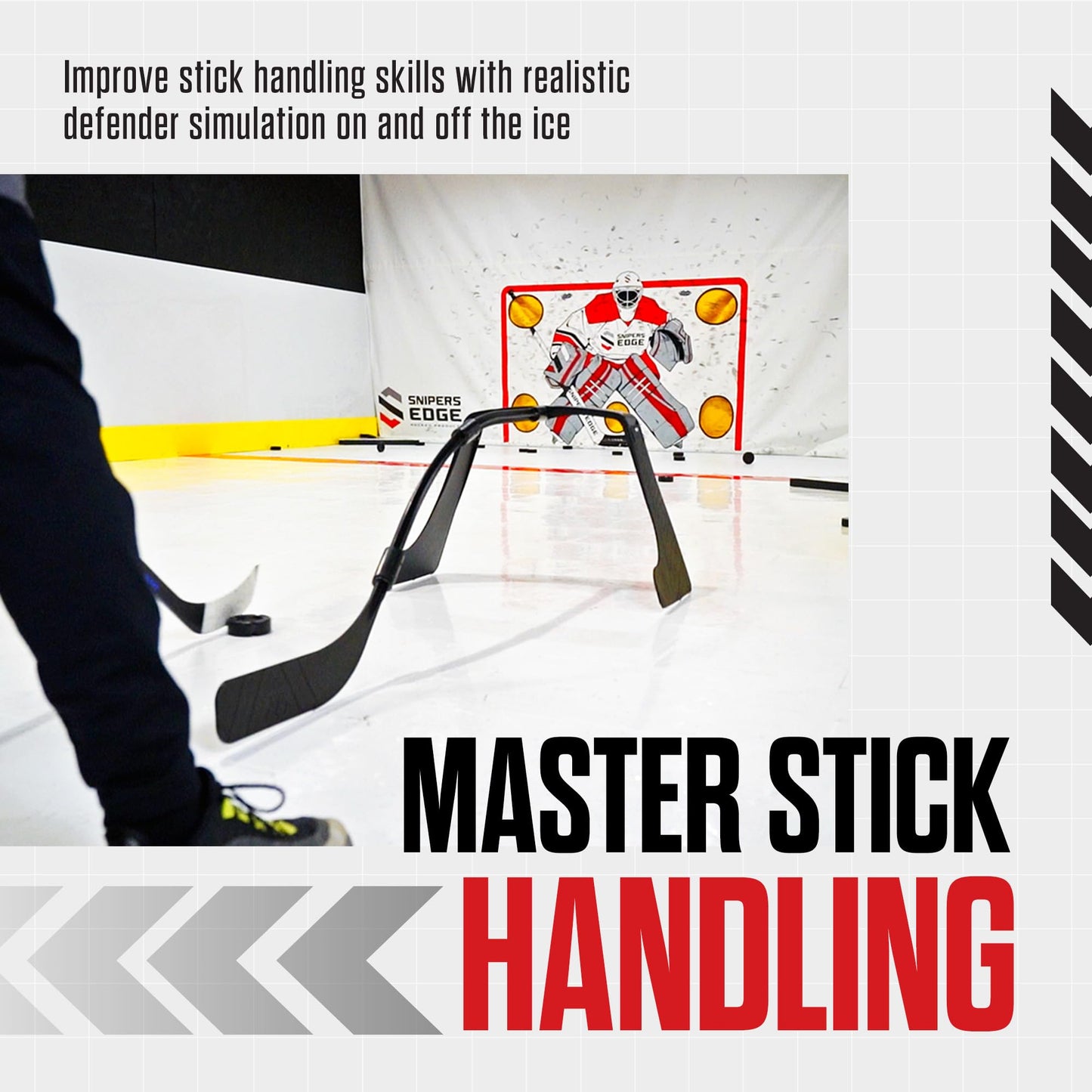 Snipers Edge Hockey - Hockey Attack Triangle - Lightweight and Durable - Works Great for On and Off Ice Training.