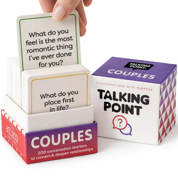 TALKING POINT CARDS - 200 Conversation Cards for Couples, Card Games for Date Night, Relationship Questions & Intimacy Building for Adults