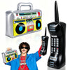 2Pcs Inflatable Radio Boombox Inflatable Mobile Phone,80's 90's Phones for Retro Hip Hop Theme Party Decor,Birthday Photo Supplies Gifts