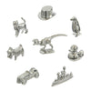 8-Pack Replacement Pawns Compatible with Monopoly - T-Rex, Terrier, Race Car, Top Hat, Battleship, Cat, Duck, Penguin - New Edition Metal Classic
