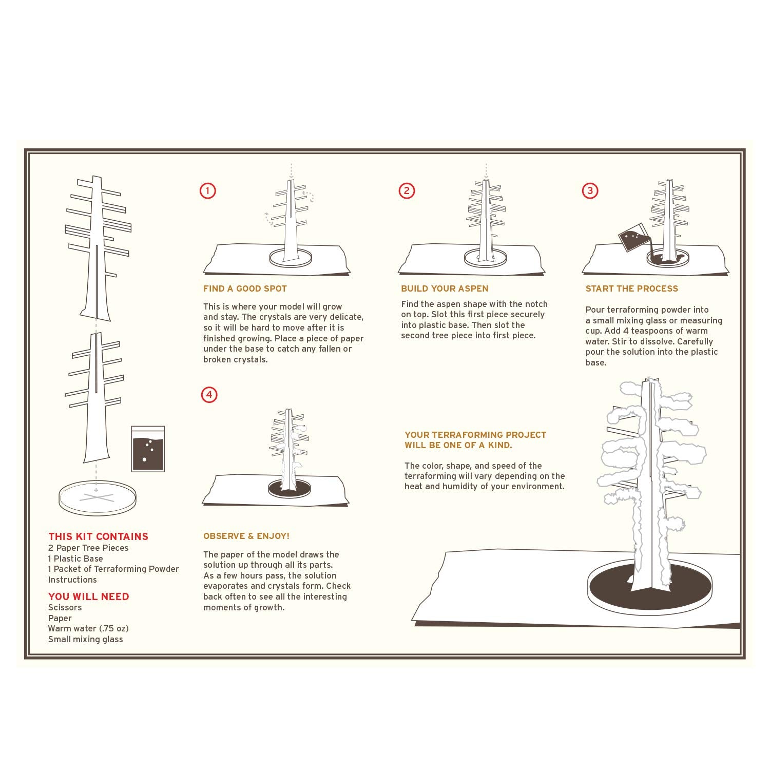 Crystal Growing Aspen Tree | Copernicus Toys Official Terraformer kit | Grows in Hours | Facts and Instructions Included