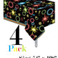 Oojami 4 Pack Glow Party Neon Plastic Table Covers Tablecloth Ideal for Glow in the Dark Parties Cosmic Theme Parties, Glow Neon Decor, Glow Theme All