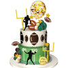 43 PCS Football Cake Topper Goal Post Mini Rugby Ball Player Cake Toppers for Football Theme Birthday Supplies