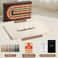 Cribbage Board, Foldable 4-Track Cribbage Board Game Set, Solid Wood Game Board with 12 Brass Pegs & Felt-Lined Storage, for 2-4 Players,