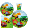 Serves 30 Complete Party Pack Kids Construction Birthday Party Supplies 9" Dinner Paper Plates 7" Dessert Paper Plates 9 oz Cups 3 Ply Napkins