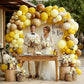 Balloon Garland Arch Kit Pastel Yellow Blush White Sand Brown Balloons Double Stuffed Mustard Yellow Bee Balloons for Neutral Baby Shower Wedding