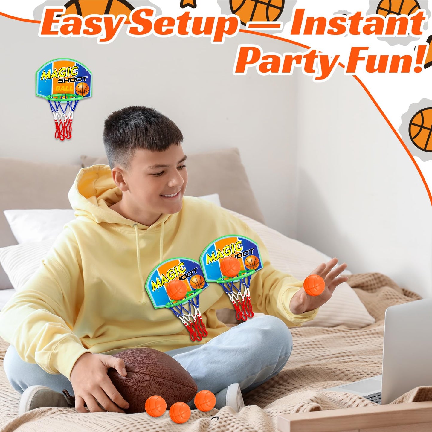 Gosodeny 12 Set Basketball party favors Mini Basketball Game Set Basketball's Present from Teacher Classroom Rewards Prizes Exchanges Basketball Party