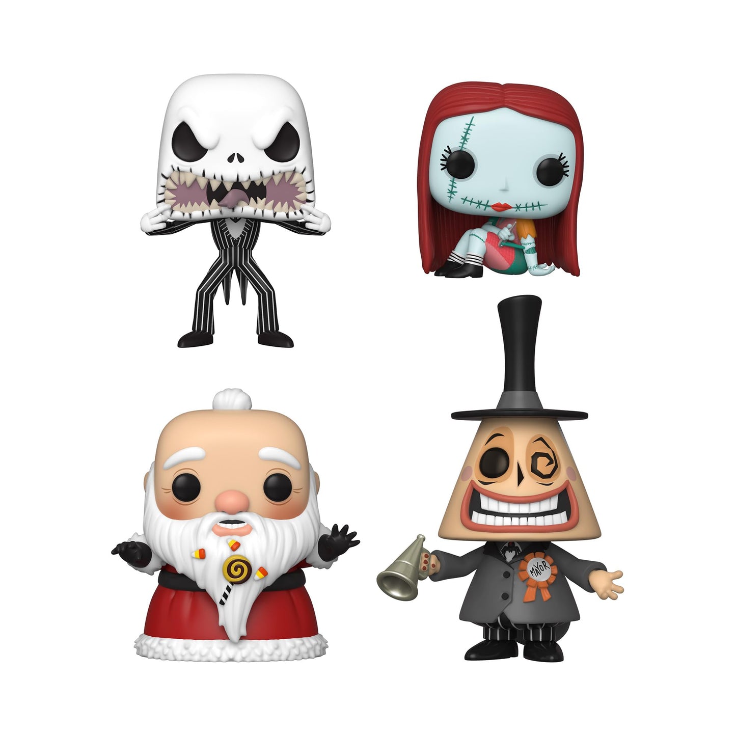 Funko The Nightmare Before Christmas Pop! Sandy Claws Sally Sewing Mayor & Jack Skellington Vinyl Figure Set Hot Topic Exclusive Multi None