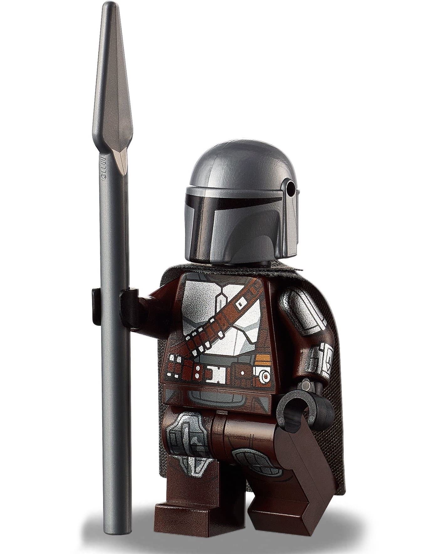 LEGO Star Wars The Mandalorian (Din Djarin/Mando) Minifigure - with Silver Beskar Armor and Cape