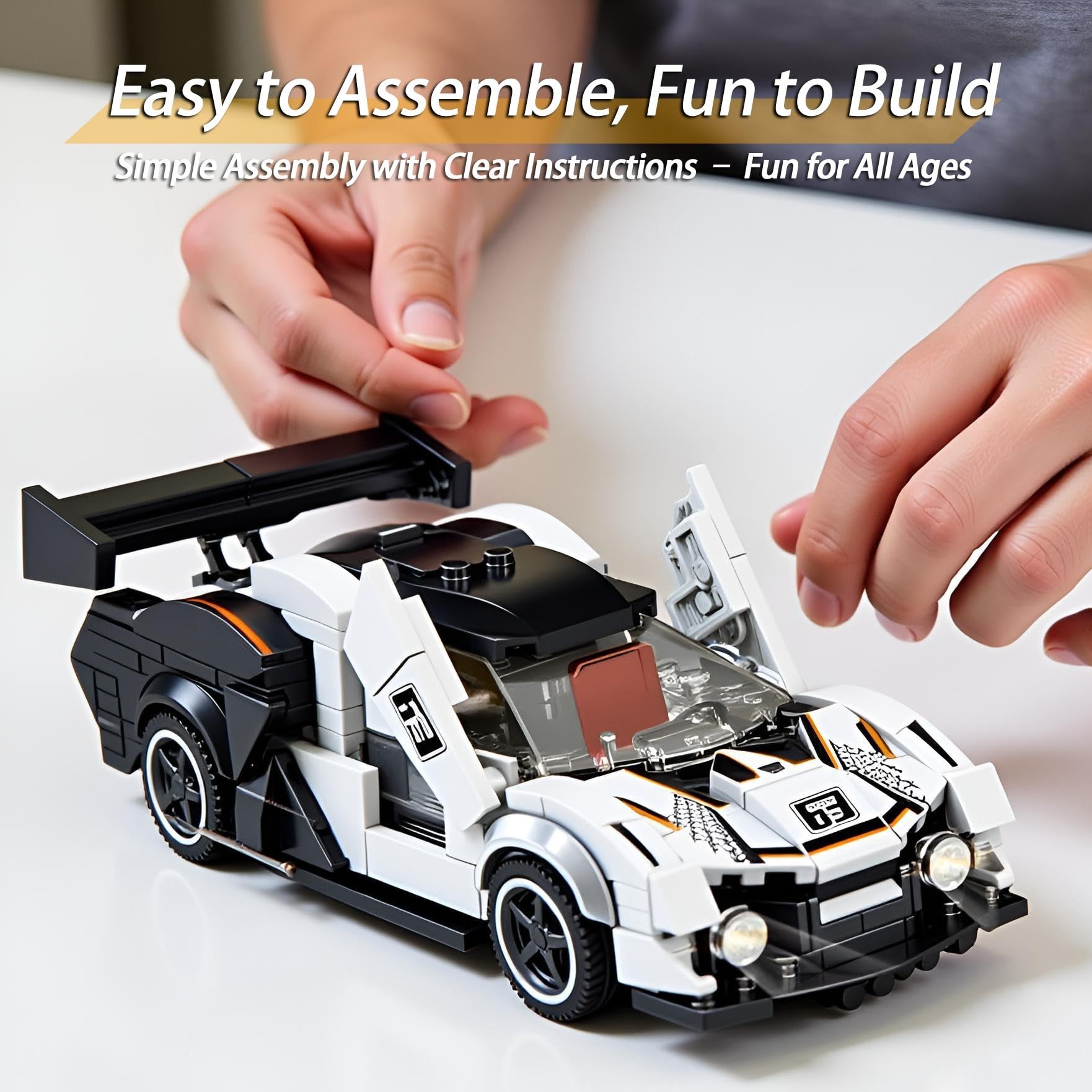 IBLOTIME Speed Champion Cars Building Sets Easter 323 PCS Supercar Style Race Car Model Kit Display Gift Christmas Birthday Ages 14+