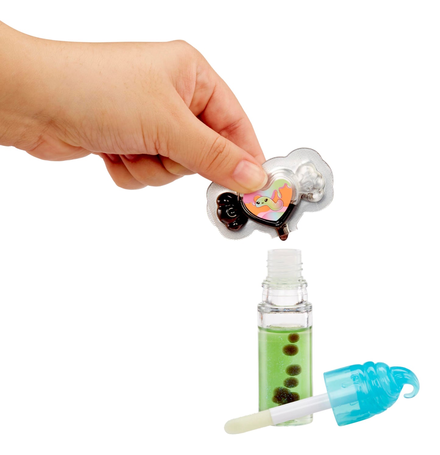 Yummiland Lip Gloss Doll: Sour Sweeties - Sasha Sourworms Includes DIY Lip Gloss + Removable Keychain, Cosmetic Play, Collectible, Ages 4+