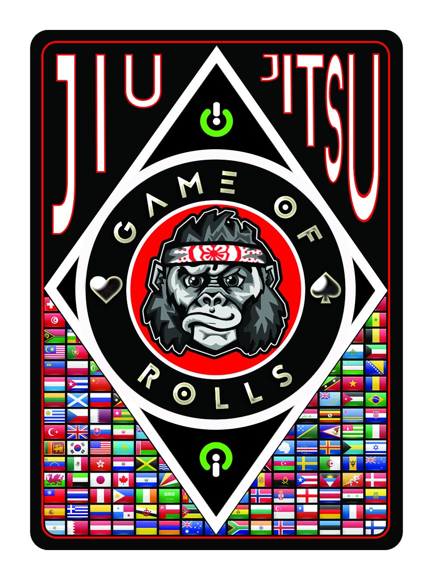 Game of Rolls - Brazilian Jiu Jitsu (BJJ) Grappling Game and Training aid + Traditional Deck of Playing Cards (2 in 1) Adults and Kids, Perfect as