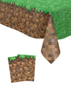 Calmi Pixel Miner Table Cover (Pack of 2) - 54.1"x108" XL Waterproof Cartoon Birthday Tablecloth- Gamer Party Supplies, Mining Themed Party