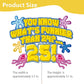 Whats Funnier Than 24 25 Cake Topper, Yellow Sponge 25th Birthday Cake Decor, Single Sided Glitter Cardstock with Acrylic Stick, Funny 25th Birthday