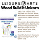 LEISURE ARTS - 3D Puzzle, 14 Piece Kit, Wood Build It Unicorn, Wood Building Kits, DIY Projects, Wooden 3D Puzzles, Kits for All Ages, Building Kits