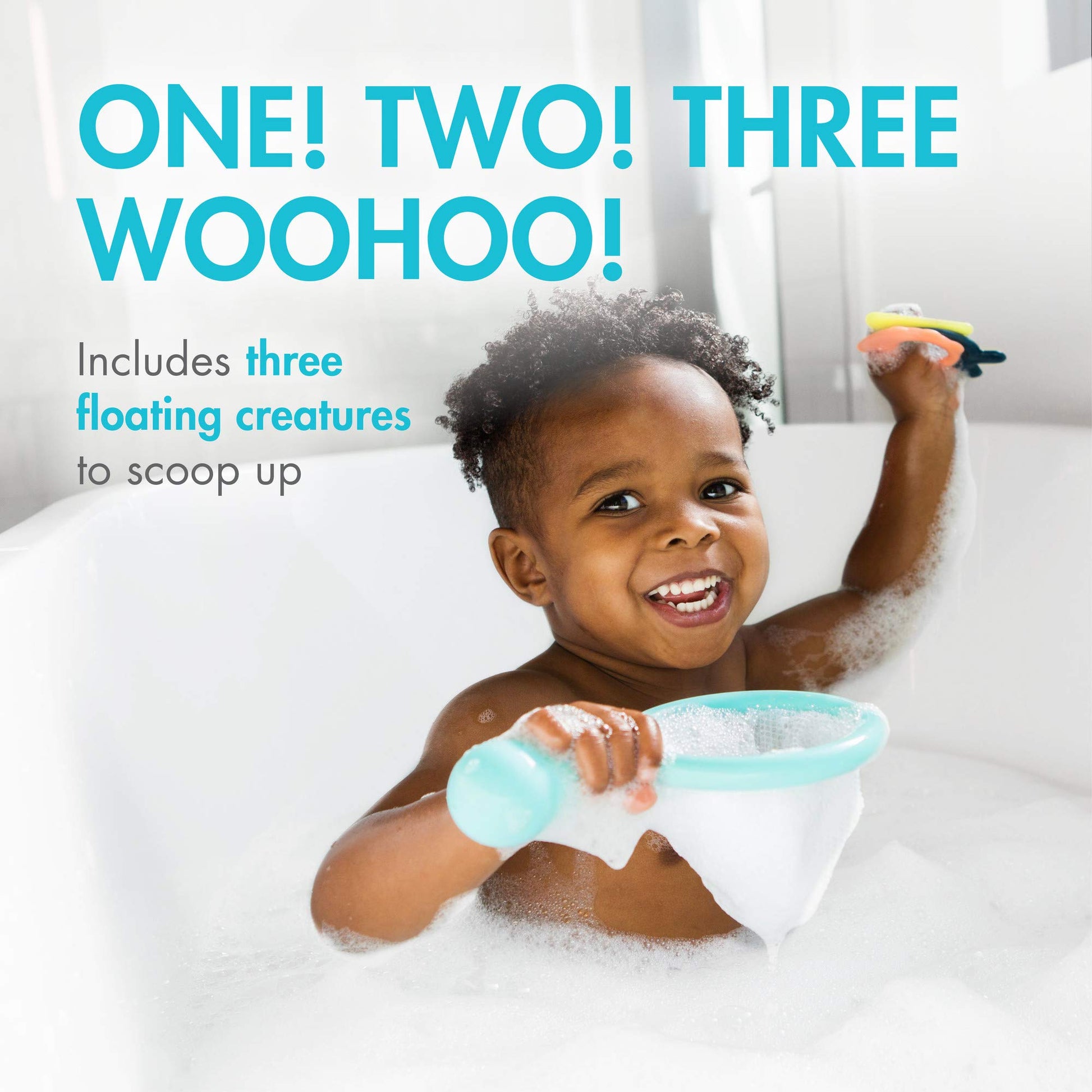 Boon Water Bugs Floating Bath Toys - Includes Net and Three Bug Bathtub Toys - Toddler Stocking Stuffers - Toddler Sensory Toys Promotes Fine Motor