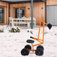 HONEY JOY Ride on Sand Digger, Metal Sit on Crane Sandbox Digger Toy with Seat & Handle, Toddlers Excavator Ride on Toy for Backyard, 4 Wheeler Kids