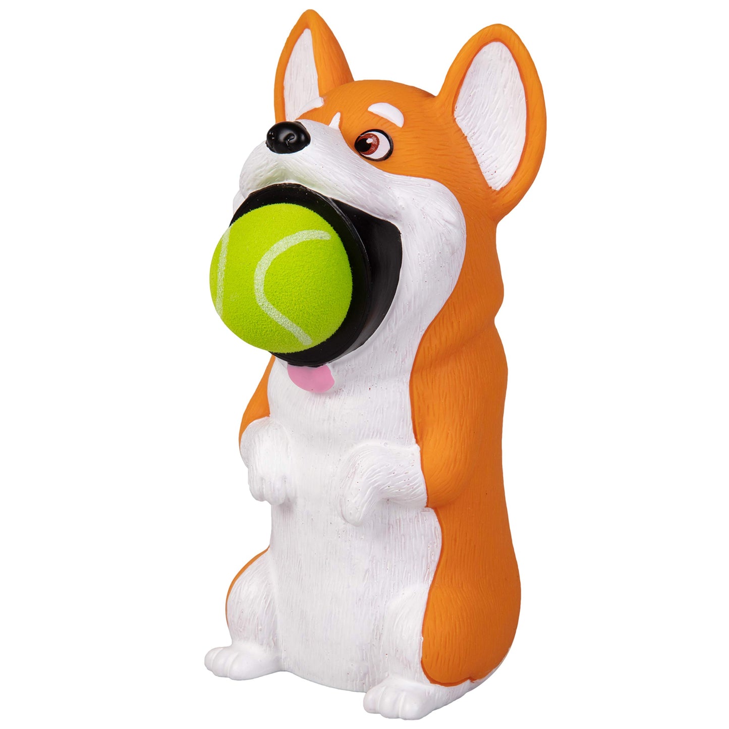 Hog Wild Corgi Ball Popper Toy - Includes 4 Soft Foam Balls - Squeeze to Pop Air Powered Balls Up to 20 Feet - Launcher Safe for Indoor/Outdoor Play