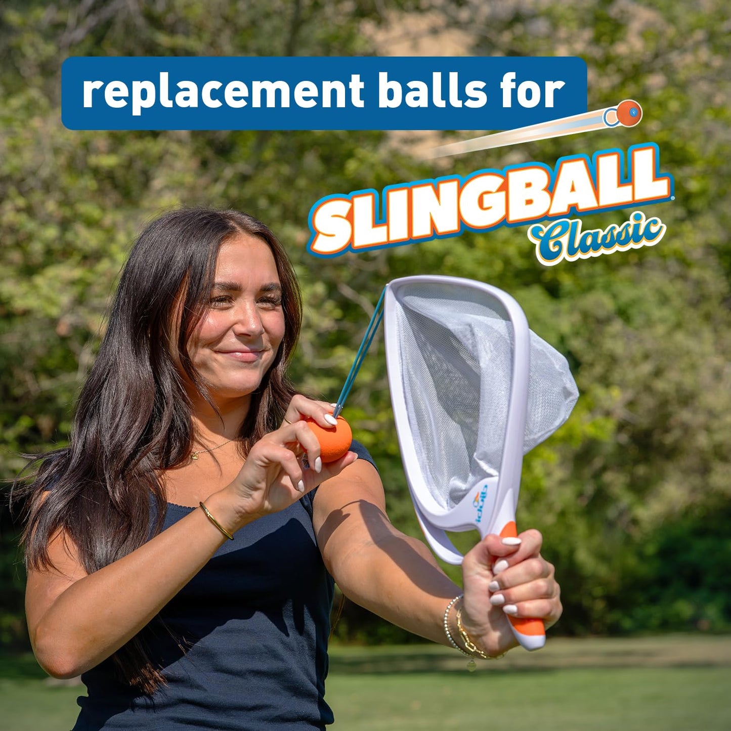 Djubi Slingball Large Ball Refills, 4 Balls, Continue The Ultimate Game of Catch, Indoor & Outdoor Sports Toy for Kids & Adults