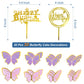 28 Pcs Happy Birthday and Butterfly Cake Toppers Set, Acrylic Gold Birthday Cupcake Toppers, Butterfly Cake Decorations