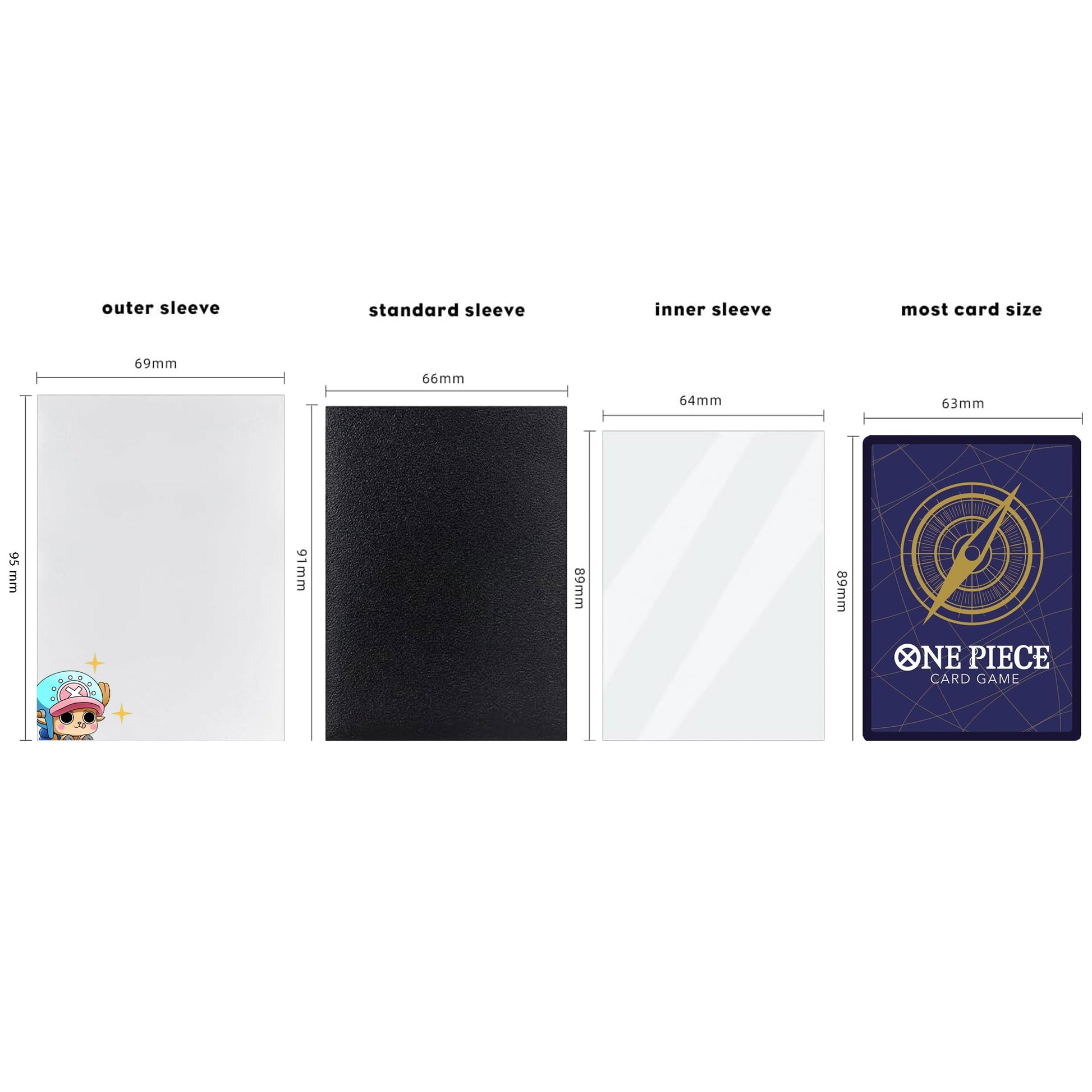 Luffy Oversleeves Matte Clear: Outer Sleeves 60 CT - Compatible with Standard Sized Cards Such as One Piece, Magic The Gathering Cards (Chopper)