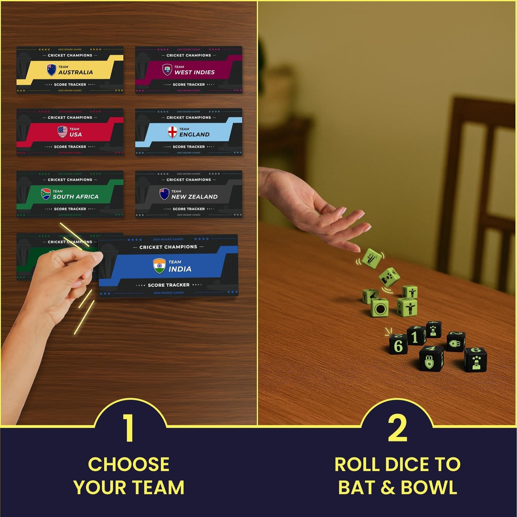 DESI BOARD GAMES Cricket Champions Boardgame | Light Strategy Dice Game | 2-5 Players