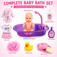 Liberty Imports Baby Bath Toys 13-Inch Little Newborn Doll Bath Set - Real Working Bathtub with Detachable Shower Spray and Accessories for Kids